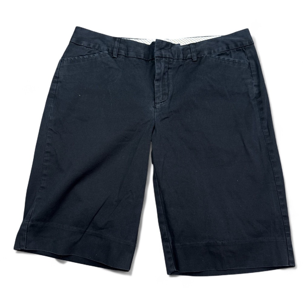 GAP Chino Shorts Womens Size 10 Black 11" Stretch Flat Front‎ Bermuda Casual